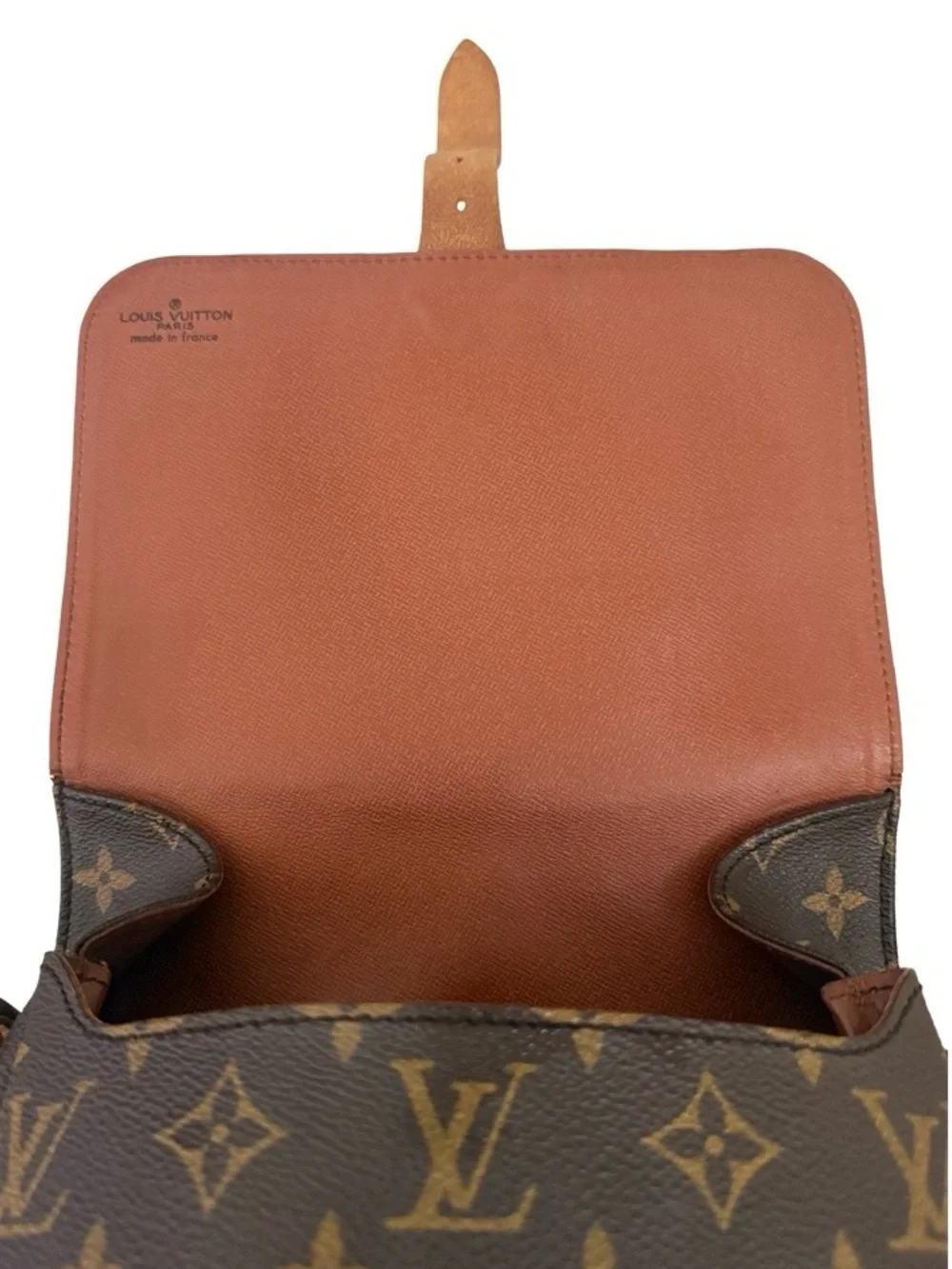 Louis Vuitton Monogram Cartouchiere Crossbody Vintage Brown Leather Shoulder Bag